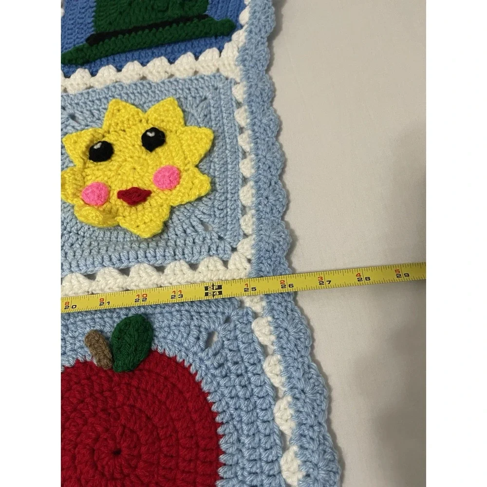 Handmade Crochet‎ Granny Square Blanket Multicolor 35X26